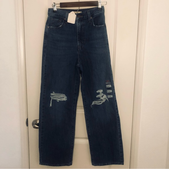 NWT New Levi's High Waisted Straight Jeans New Medium wash zip fly high … - Picture 3 of 12